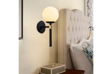 Vägglampa Sudasalle Svart / Vit - Svart/Vit - Products - Belysning - Lampor & belysning inomhus - Sovrumslampa - Sänglampa - Sänglampa vägg