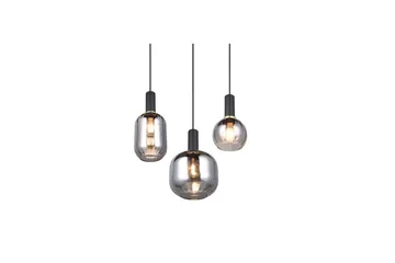 Pendel TRIO Diva 3-del, Mattsvart/kromad - 3-del, Mattsvart/kromad - Products - Belysning - Lampor & belysning inomhus - Taklampa & takbelysning - Kökslampa & taklampa kök