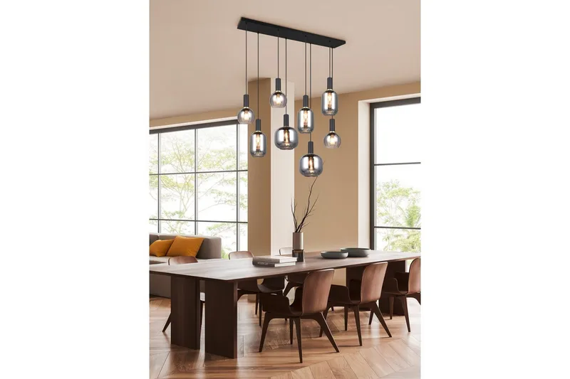 Pendel TRIO Diva 6-del, Mattsvart/kromad - 6-del, Mattsvart/kromad - Products - Belysning - Lampor & belysning inomhus - Taklampa & takbelysning - Kökslampa & taklampa kök