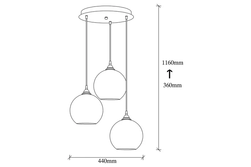 Taklampa Elanorstead Tre Rany / Svart - Guld/Svart - Products - Belysning - Lampor & belysning inomhus - Taklampa & takbelysning - Pendellampa & hänglampa