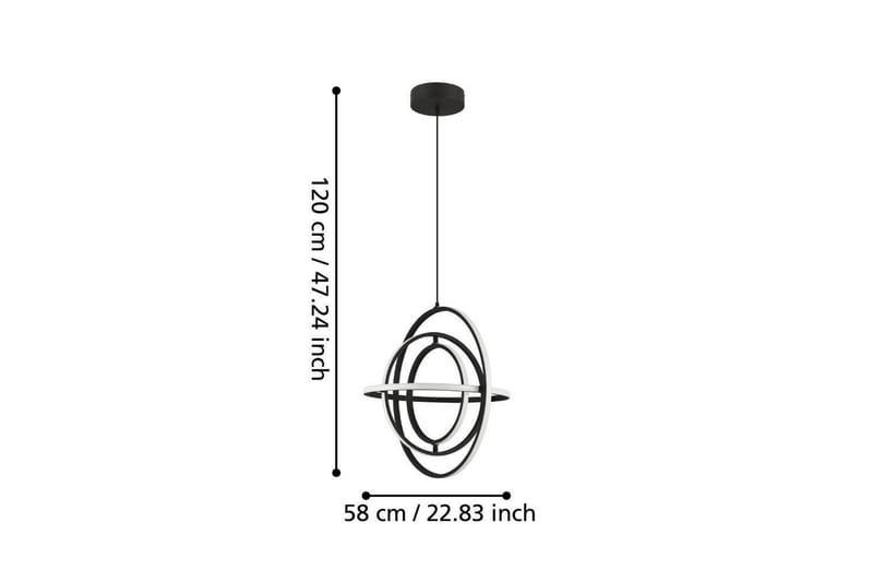 Takpendel Eglo Retornio Svart/Vit 58 cm - 58 cm - Products - Belysning - Lampor & belysning inomhus - Taklampa & takbelysning - Pendellampa & hänglampa