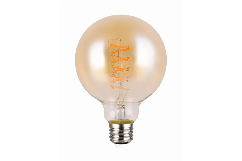 LK LED E27 filament big globe 4W 200lm 1800K brun, Brun