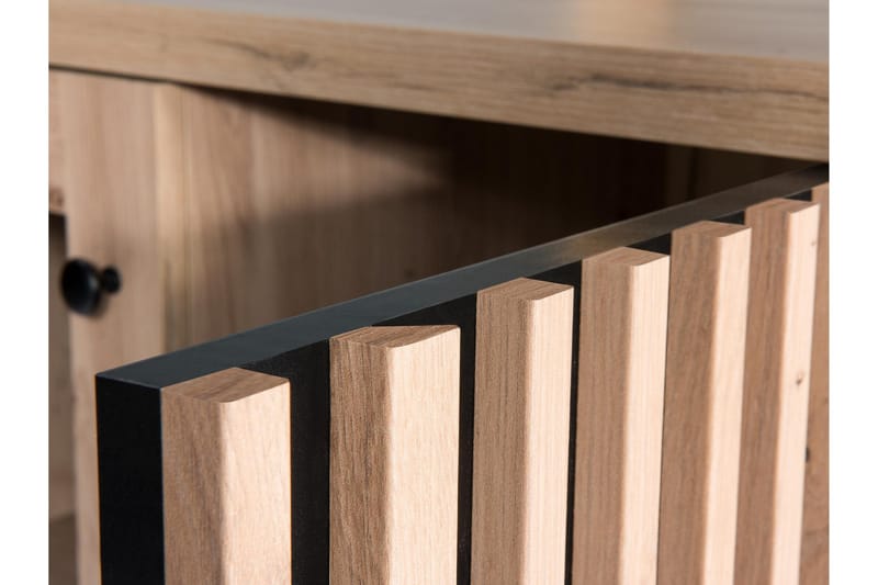 Aldbrough Garderob med Spegel 200x213 cm - Brun/Svart - Products - Förvaring - Garderober & garderobssystem