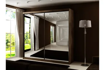 Dunkra Garderob m. Spegel 200x200 cm - Brun - Products - Förvaring - Garderober & garderobssystem