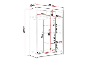 Estella Garderob med Spegel 120x200 cm - Svart - Products - Förvaring - Garderober & garderobssystem