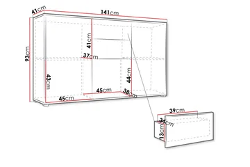 Agawal Byrå 141 cm - Beige - Products - Förvaring - Förvaringsmöbler - Byrå