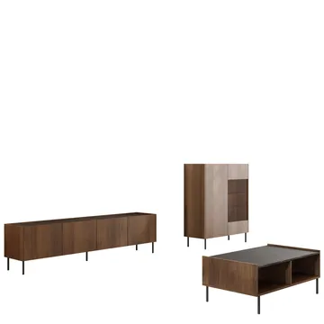 Akihito Möbelset För Vardagsrum - Brun - Products - Förvaring - Förvaringsmöbler - Möbelset för vardagsrum