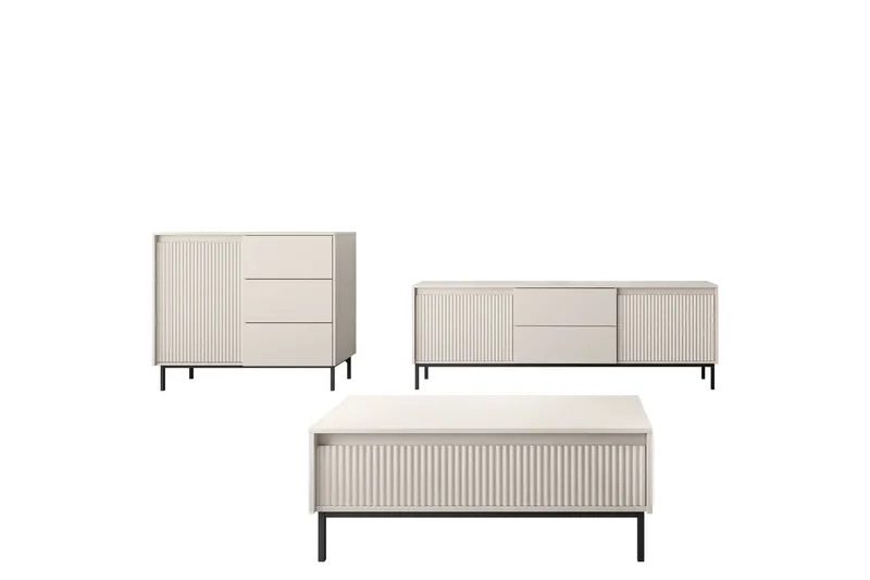 Bjurholm Möbelset För Vardagsrum, Beige