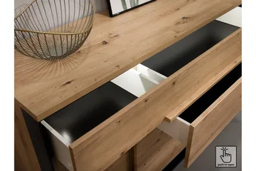 Quant Byrå 41x130 cm - Ek/Svart - Products - Förvaring - Förvaringsmöbler - Byrå - Hallbyrå