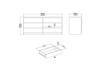 Salomns Byrå 50x154 cm - Vit|Grå - Products - Förvaring - Förvaringsmöbler - Byrå - Hallbyrå