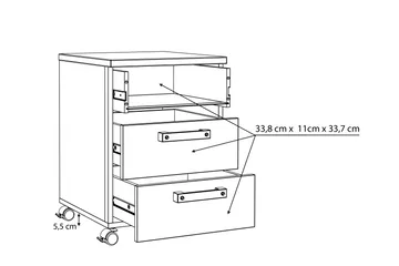 Torelles Hurts 60x41 cm - Brun/Grå - Products - Förvaring - Förvaringsmöbler - Byrå - Hurts