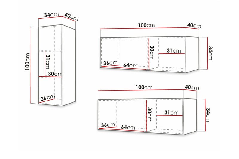 Dunvegan Möbelset För Vardagsrum Black - Products - Förvaring - Förvaringsmöbler - Möbelset för vardagsrum