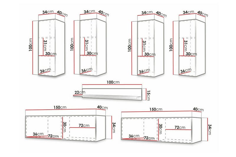 Dunvegan Möbelset För Vardagsrum White - Products - Förvaring - Förvaringsmöbler - Möbelset för vardagsrum