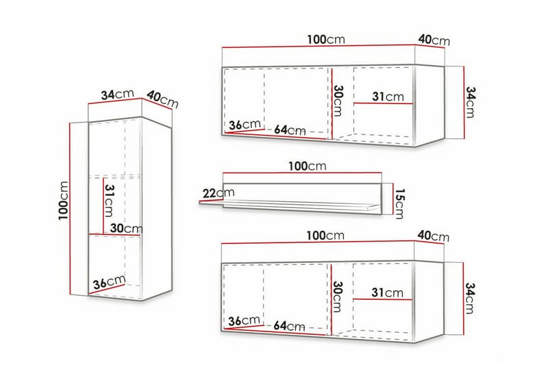Dunvegan Möbelset För Vardagsrum White - Products - Förvaring - Förvaringsmöbler - Möbelset för vardagsrum