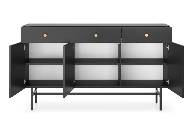 Francisca Byrå 155 cm - Svart - Products - Förvaring - Förvaringsmöbler - Byrå