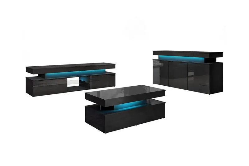 Glenndale Möbelset För Vardagsrum, Svart