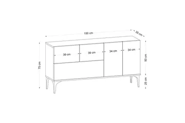 Glise Konsollbord 150 cm - Svart/Vit - Products - Förvaring - Förvaringsmöbler - Sideboard & skänk