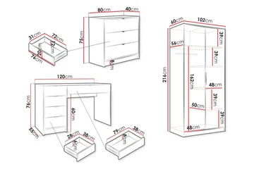 Gudelia Möbelset För Vardagsrum - Vit - Products - Förvaring - Förvaringsmöbler - Möbelset för vardagsrum