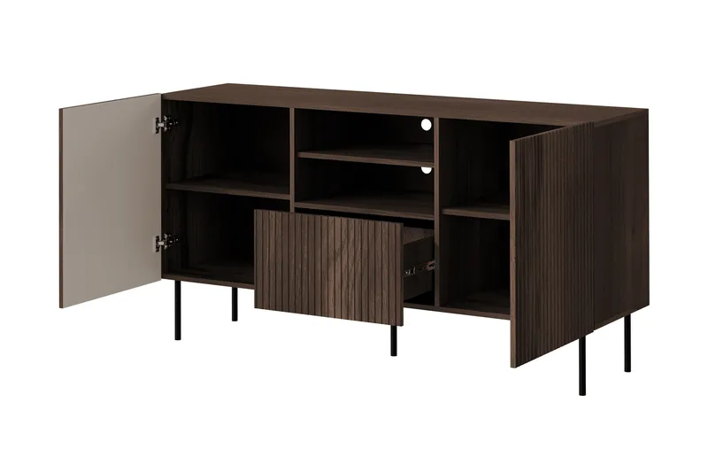 Hammarstrand TV Möbelset Vardagsrum - Valnöt / Svart / Ribbad Trä - Products - Förvaring - Förvaringsmöbler - Möbelset för vardagsrum