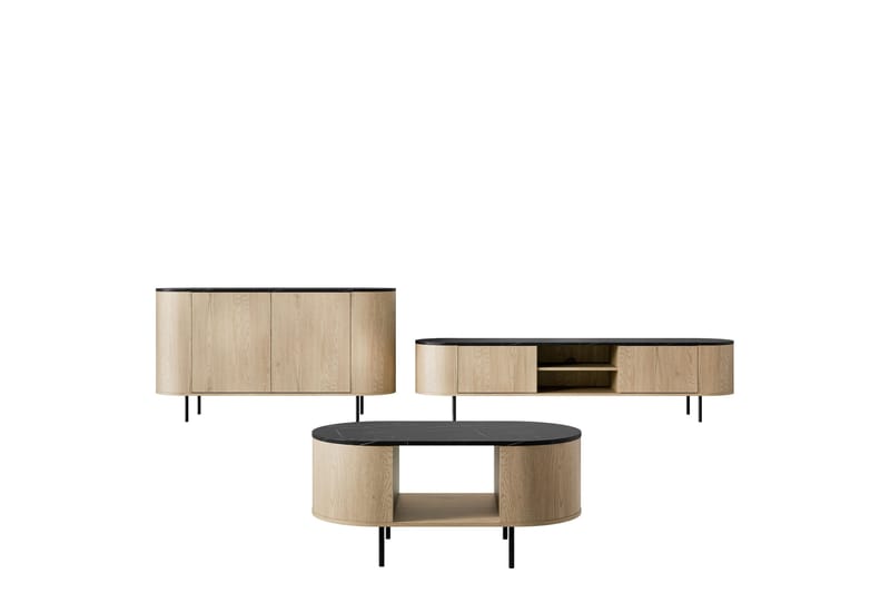 Pantego Möbelset För Vardagsrum, Brun