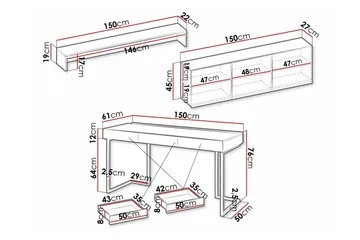 Rathmore Möbelset För Vardagsrum - Grå - Products - Förvaring - Förvaringsmöbler - Möbelset för vardagsrum