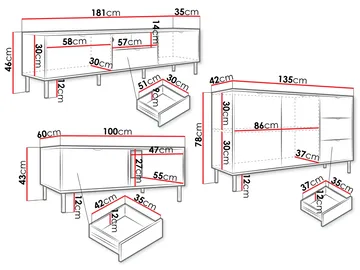 Salmor Möbelset För Vardagsrum - Vit - Products - Förvaring - Förvaringsmöbler - Möbelset för vardagsrum