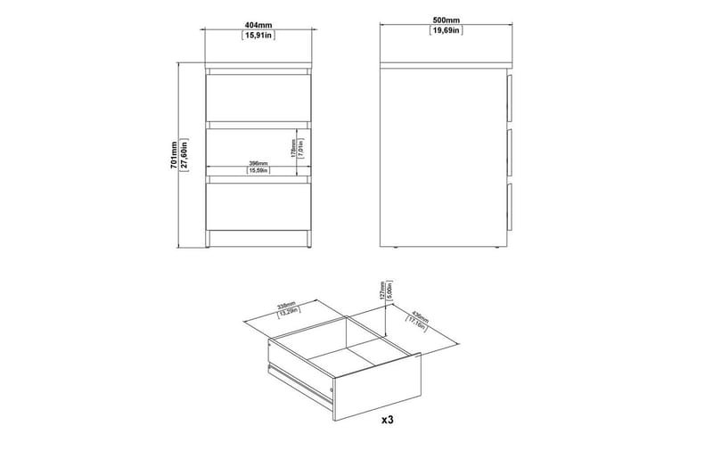 Salomns Byrå 70,1 cm - Vit - Products - Förvaring - Förvaringsmöbler - Byrå