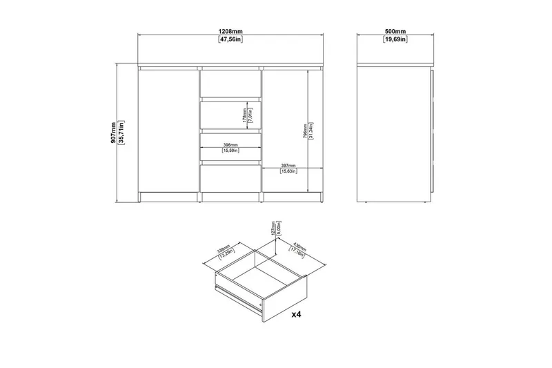Salomns Skänk 120,8 cm - Svart - Products - Förvaring - Förvaringsmöbler - Sideboard & skänk