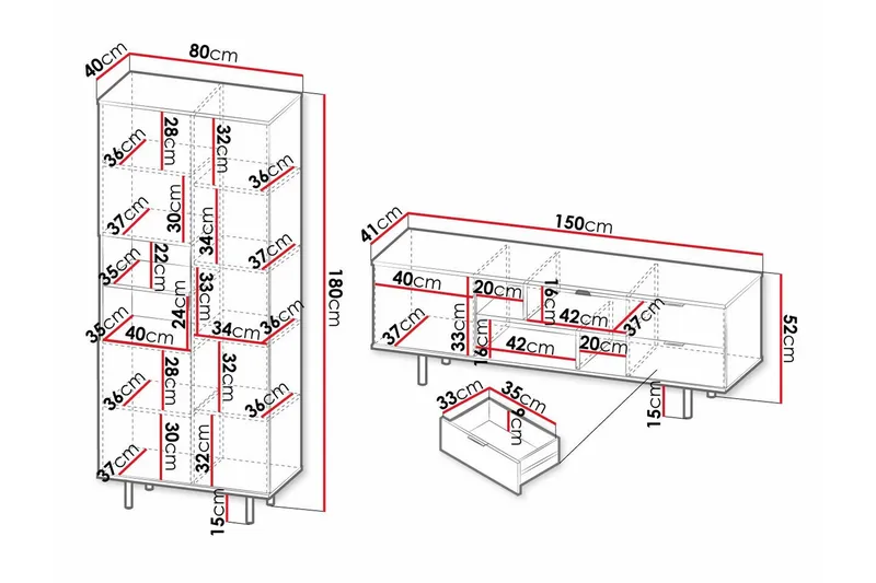 Staffin Möbelset För Vardagsrum - Cashmere - Products - Förvaring - Förvaringsmöbler - Möbelset för vardagsrum