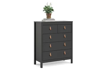 Vallvidera Byrå 5 Lådor 38x82 cm - Svart/Natur - Products - Förvaring - Förvaringsmöbler - Byrå