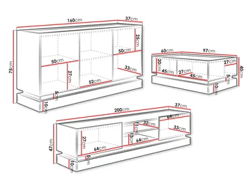 Zelric Möbelset För Vardagsrum - Beige - Products - Förvaring - Förvaringsmöbler - Möbelset för vardagsrum