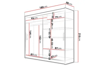 Prag Garderob 180 cm Skjutdörrar - Beige/Trä/Natur - Products - Förvaring - Garderober & garderobssystem - Garderobsskåp