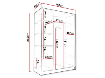 Herrljunga Garderob 150x215 cm - Brun/Svart - Products - Förvaring - Garderober & garderobssystem