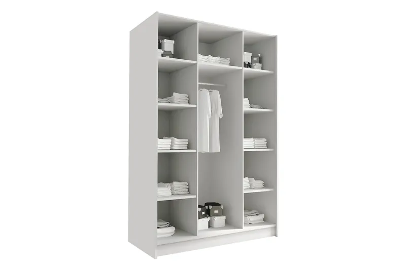 Herrljunga Garderob med Spegel 150 cm - Vit/Svart - Products - Förvaring - Garderober & garderobssystem