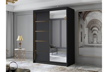 Lungos Garderob med Spegel 120x200 cm - Svart - Products - Förvaring - Garderober & garderobssystem