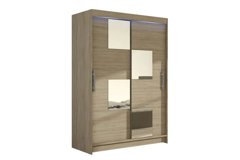 Miami Garderob 120x58x200 cm, Beige/Grå