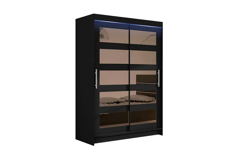 Miami Garderob 120x58x200 cm, Svart