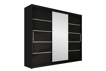 Sia Garderob med Spegel 250x215 cm - Svart - Products - Förvaring - Garderober & garderobssystem