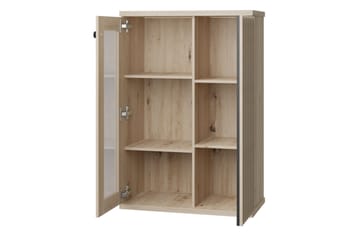 Aldbrough Lågt Vitrinskåp 40,6 djup 86,4 cm bred 131,9 cm hög Trä Glas - Trä/Svart - Products - Förvaring - Skåp - Vitrinskåp