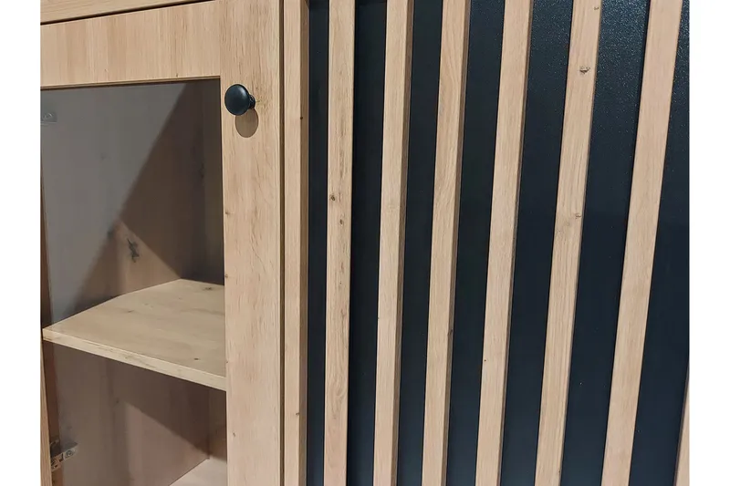 Aldbrough Vitrinskåp 40,6 djup 86,4 cm bred 191 cm hög Trä Glas - Trä/Svart - Products - Förvaring - Skåp - Vitrinskåp