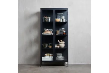 Ambra Vitrinskåp 40,3 cm djup 90 cm bred 190 cm hög Mörk Metall - Svart - Products - Förvaring - Skåp - Vitrinskåp