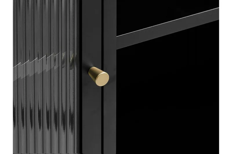 Anatole Lågt Vitrinskåp 25 cm djup 132 cm bred 85 cm hög Metall - Svart - Products - Förvaring - Skåp - Vitrinskåp