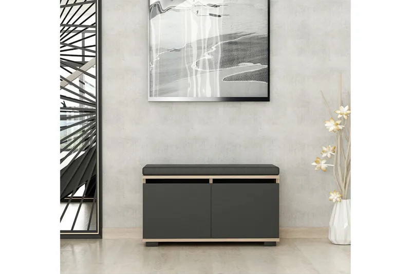 Drago Skoskåp 80 cm - Valnöt/Svart - Products - Förvaring - Skåp - Förvaringsskåp