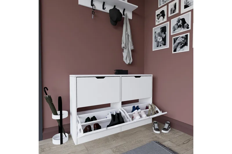 Durusu Skoskåp 120,5 cm - Mattvit - Products - Förvaring - Skåp - Förvaringsskåp