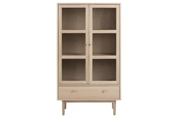 Salama Vitrinskåp 40 cm djup 80 cm bred 144,8 cm hög Trä - Vit - Products - Förvaring - Skåp - Vitrinskåp