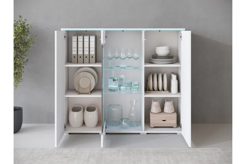 Sherie Vitrinskåp 120x104 cm - Brun - Products - Förvaring - Skåp - Vitrinskåp