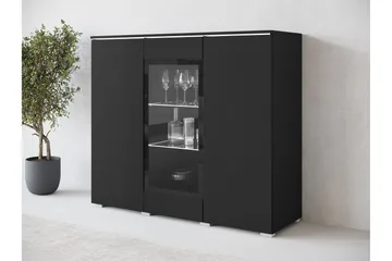 Sherie Vitrinskåp 120x104 cm - Svart - Products - Förvaring - Skåp - Vitrinskåp