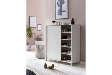 Skoskåp Wohnling melaminbelagd MDF, skjutdörrar, för 20 par Vit - Vit - Products - Förvaring - Skåp - Förvaringsskåp