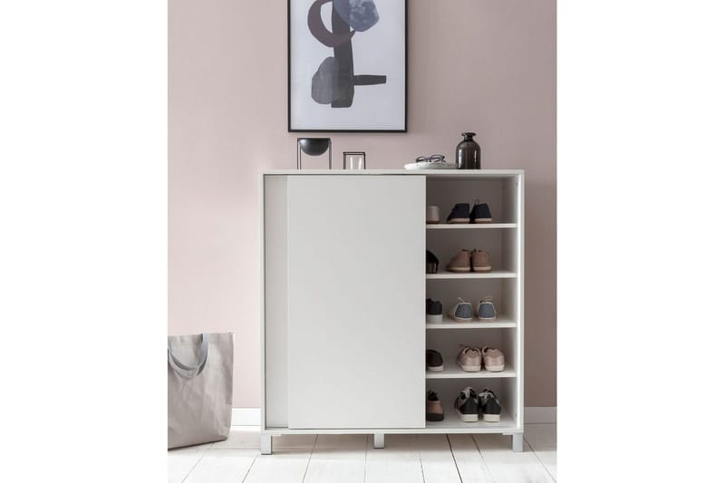 Skoskåp Wohnling melaminbelagd MDF, skjutdörrar, för 20 par Vit - Vit - Products - Förvaring - Skåp - Förvaringsskåp