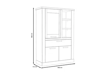 Talebi Skänk 41 cm djup 108 cm bred 212 cm hög Ljust Trä - Brun/Vit - Products - Förvaring - Skåp - Vitrinskåp